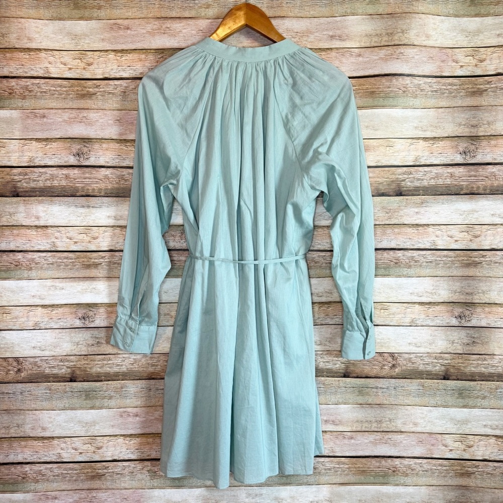 Rebecca Taylor Mint Green 100% Cotton Belted Shift Dress Size Small - Picture 6 of 8